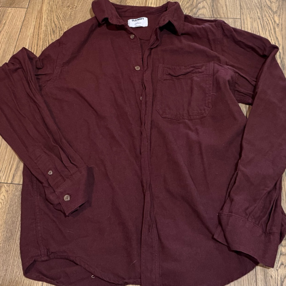 Old Navy Burgundy Double Brushed Shirt
